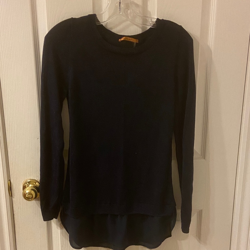 Bellini Navy Blue Long Sleeve Top